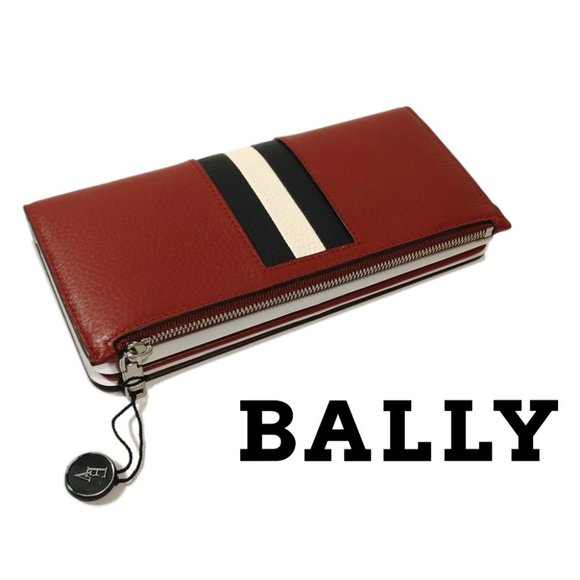 Bally Handbags - Bally TILL 6224895 Red Bovine Grained Men Woman One Size Long Wallet